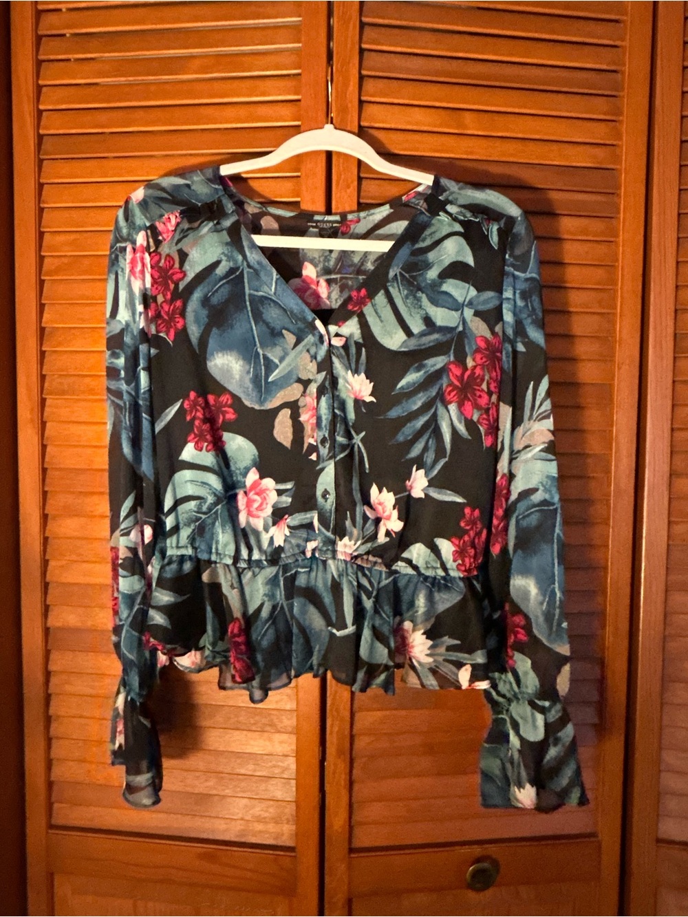 Guess Floral Peplum Blouse